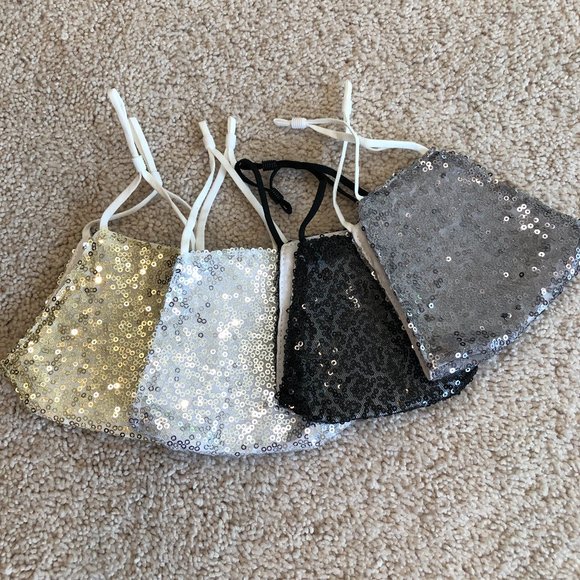 Accessories - NWOT Women's Stylish Sparkle Sequin Glitter Bling Face Masks